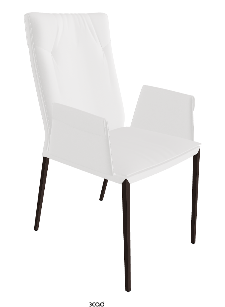 Isabel ML High-Back Dining Armchair_Bronze Embossed_Synthetic Leather_Bianco