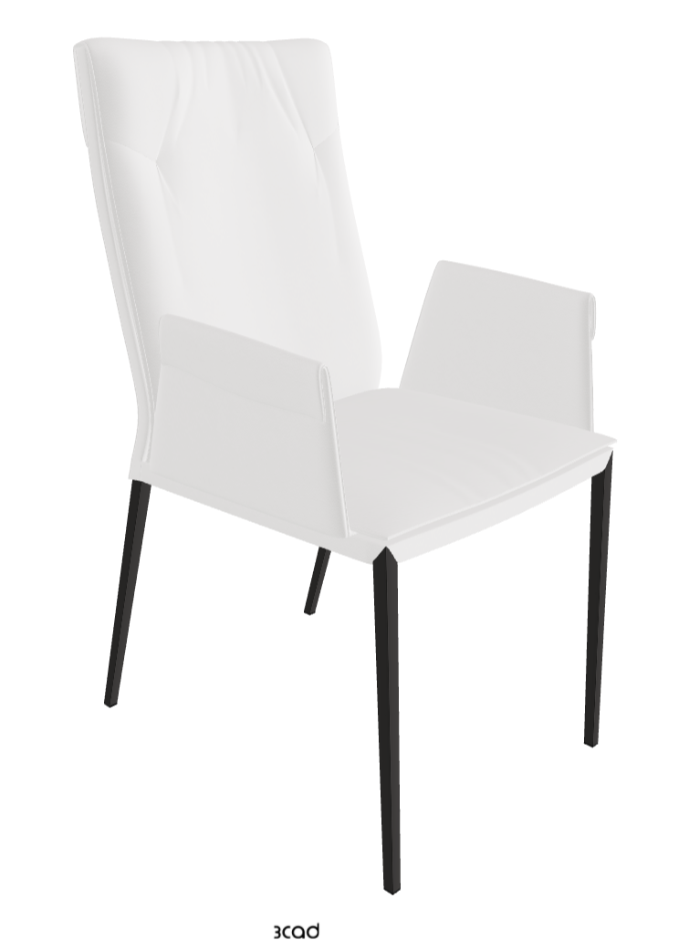 Isabel ML High-Back Dining Armchair_Matt Graphite_Synthetic Leather_Bianco