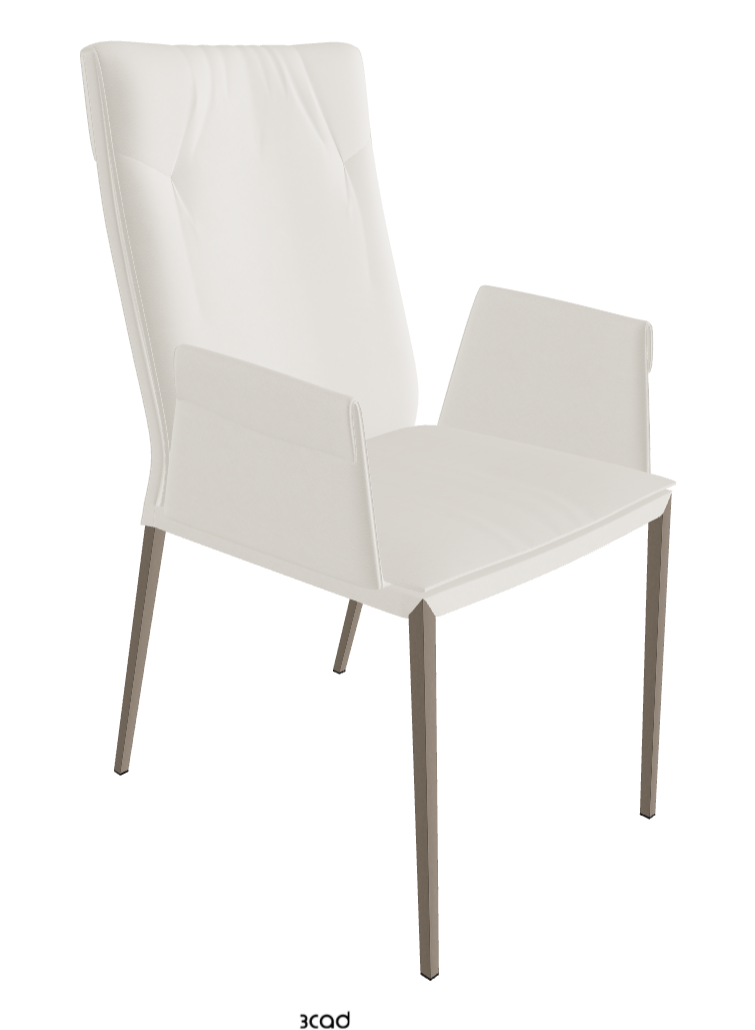 Isabel ML High-Back Dining Armchair_Titanium Embossed_Synthetic Leather_Lino