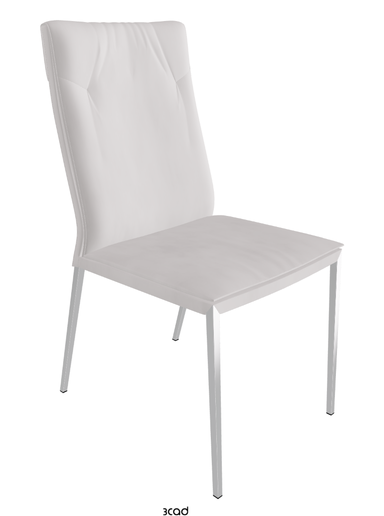 Isabel ML High-Back Dining Chair_Black Chrome_Micro Nubuk-_White