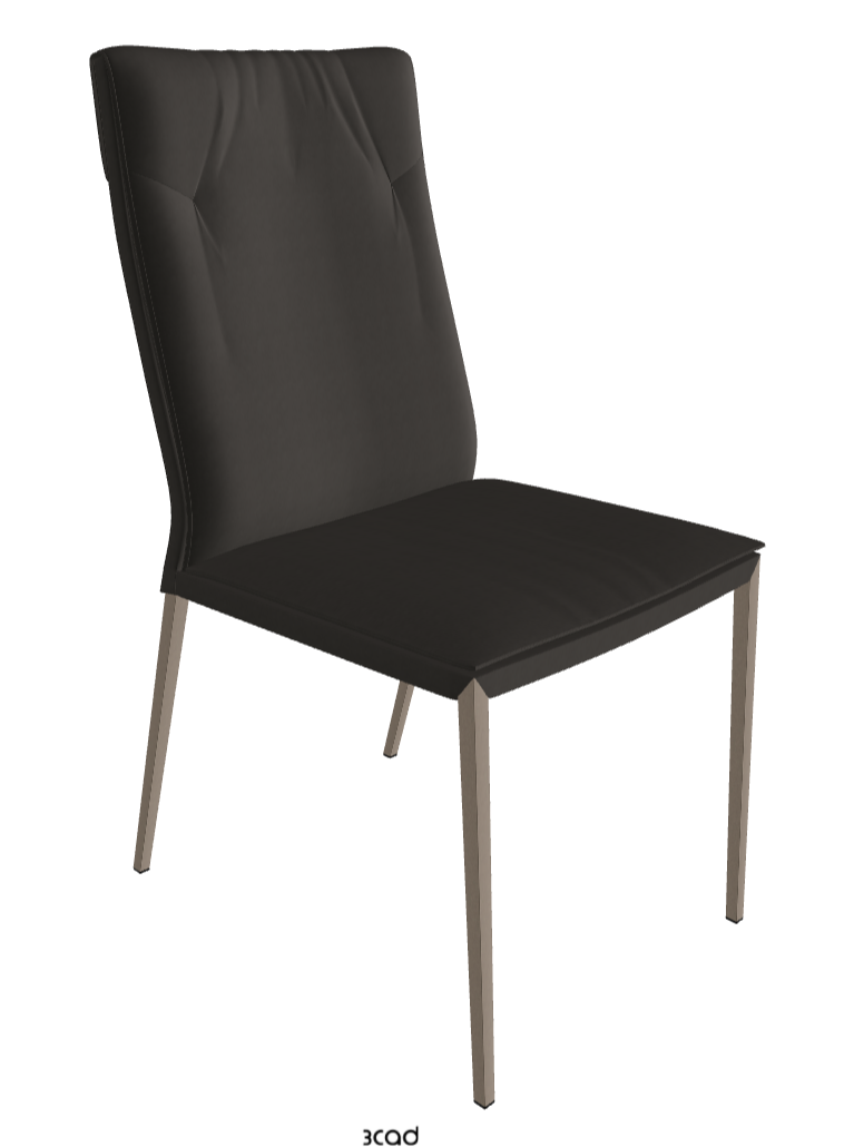 Isabel ML High-Back Dining Chair_Titanium Embossed_Glove Soft Leather_Carbon