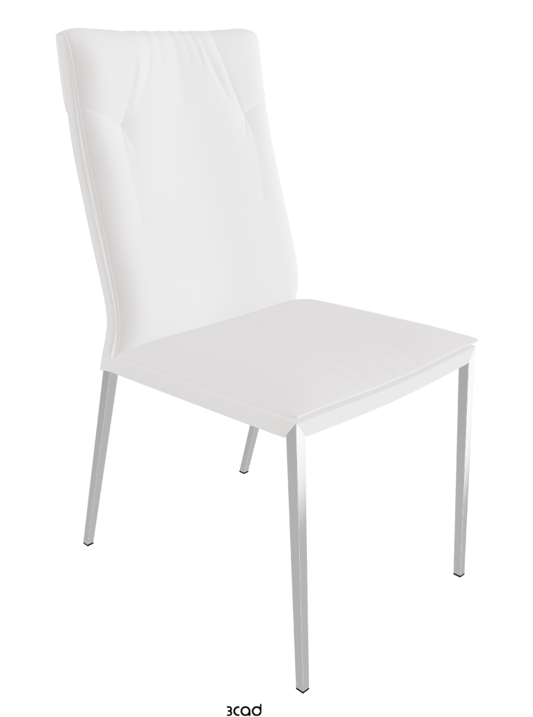 Isabel ML High-Back Dining Chair_Black Chrome_Synthetic Leather-_Bianco