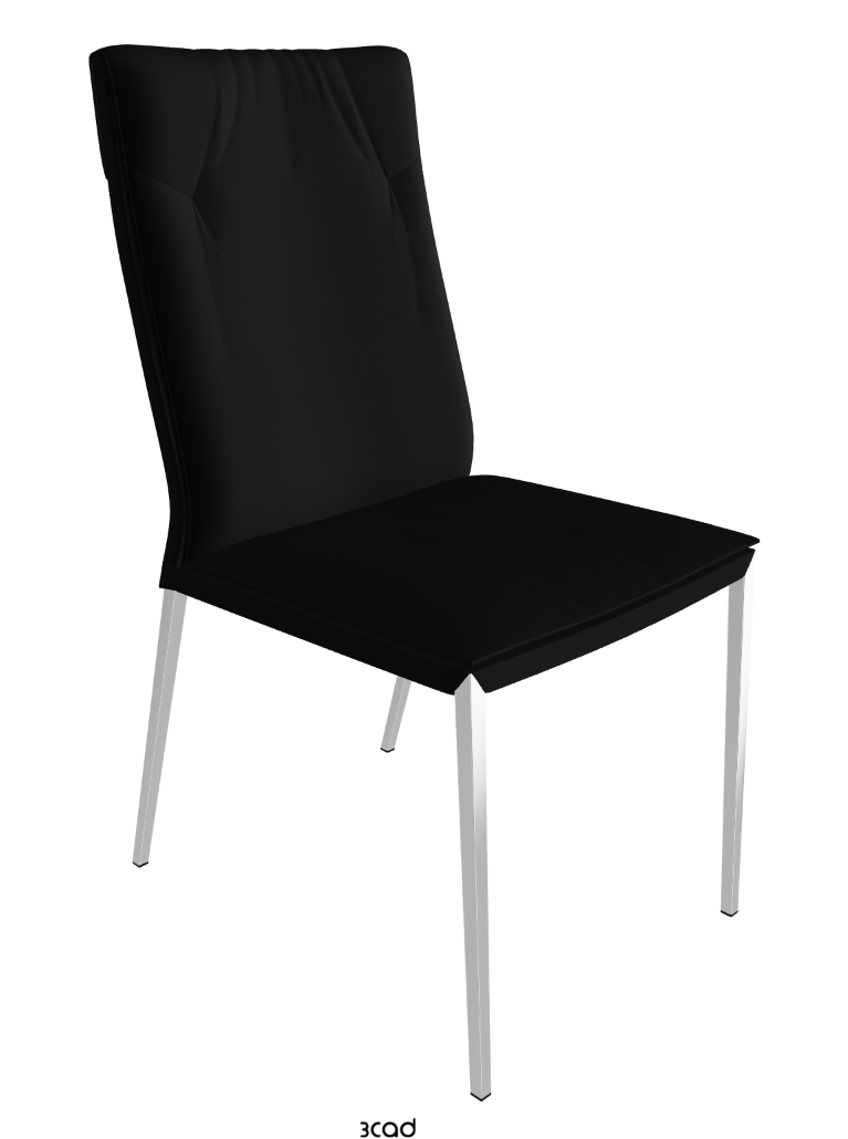 Isabel ML High-Back Dining Chair_Black Chrome_Synthetic Leather-_Nero