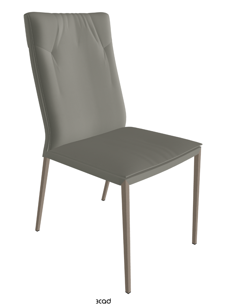Isabel ML High-Back Dining Chair_Titanium Embossed_Synthetic Leather_Cemento