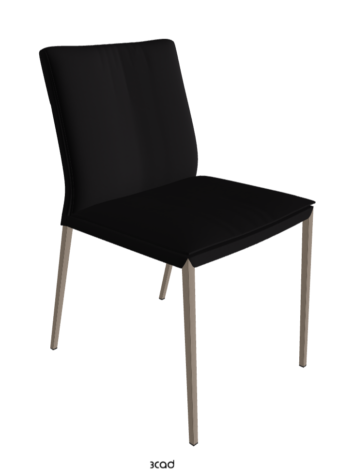 Isabel ML Dining Chair_Titanium Embossed_Synthetic Leather_Nero