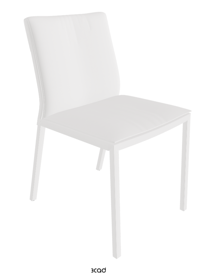 Isabel Standard Back Dining Chair_Synthetic Leather_Bianco