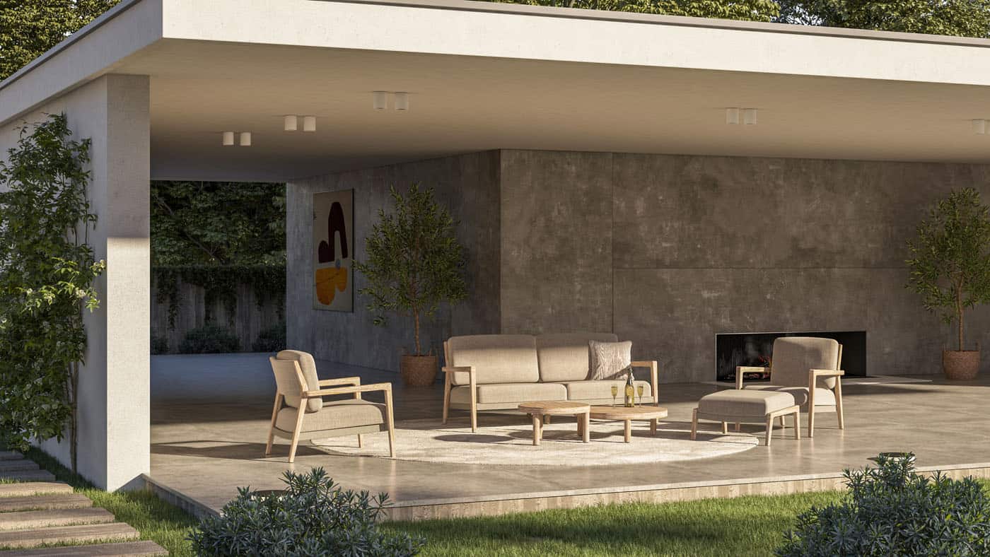 4 Seasons Outdoor Julia Lounge Set With Sem Tables And Footstool