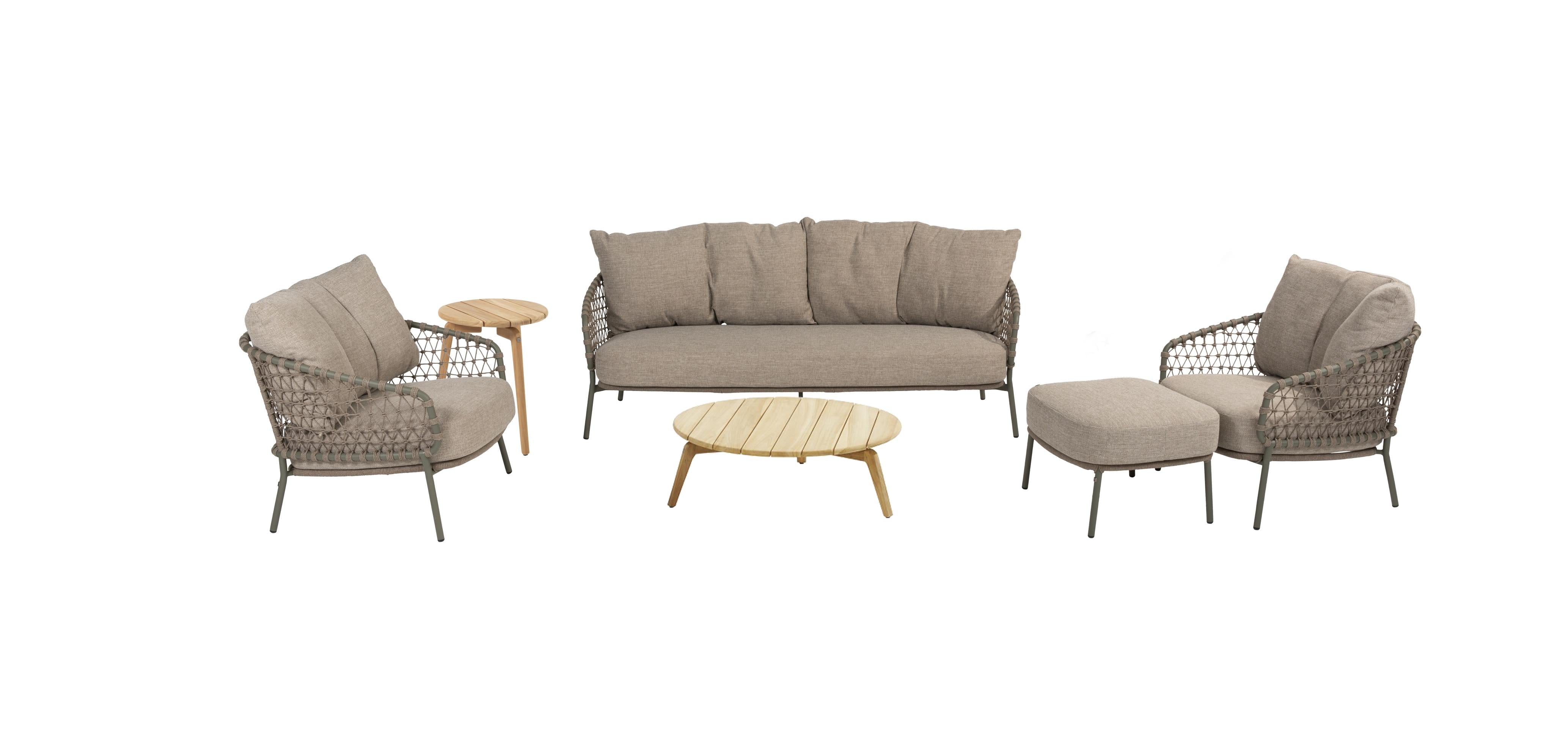4 Season Outdoor Jura Footstool Olive With Cushions