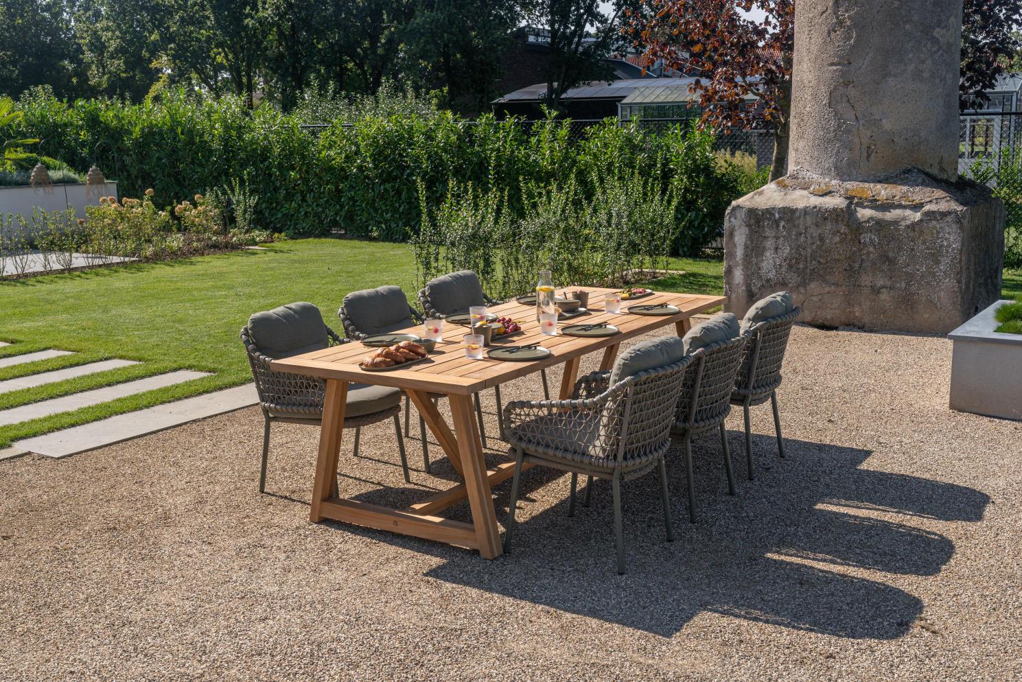 4 Seasons Outdoor Jura Stackable Dining Chair Olive With 2 Cushions