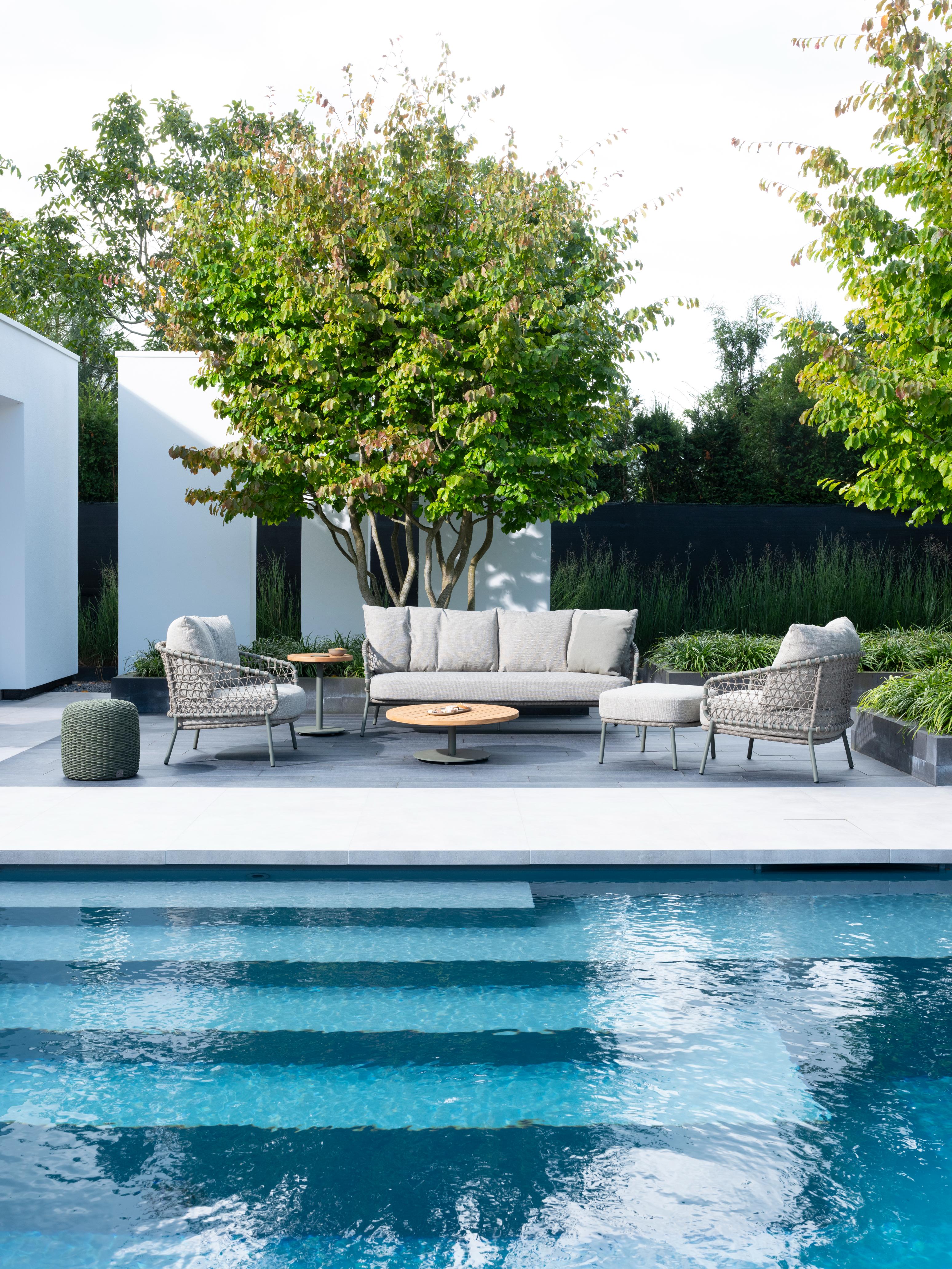 4 Season Outdoor Jura Footstool Olive With Cushions