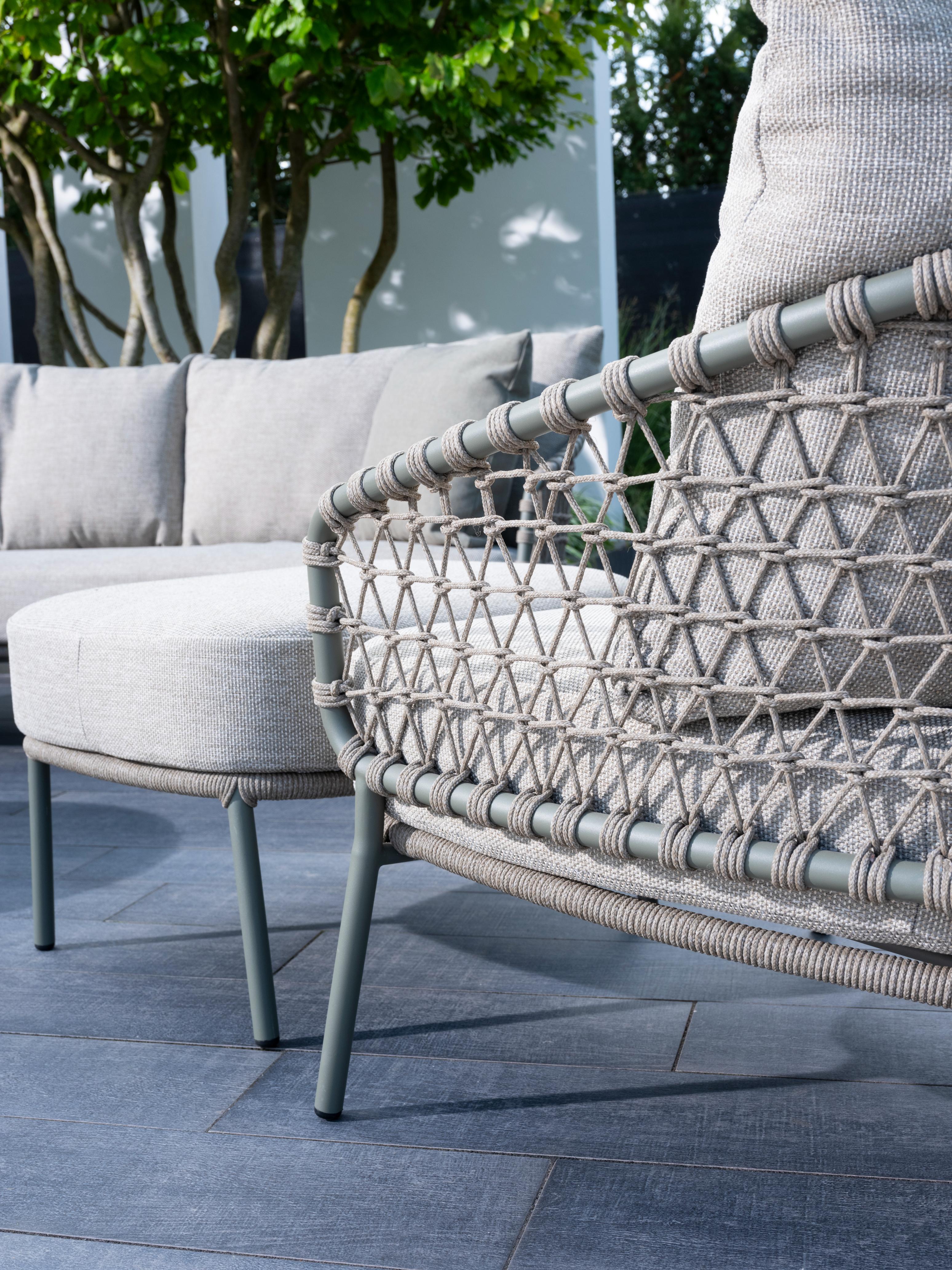 4 Season Outdoor Jura Living Bench 3 Seater Olive With 3 Cushions