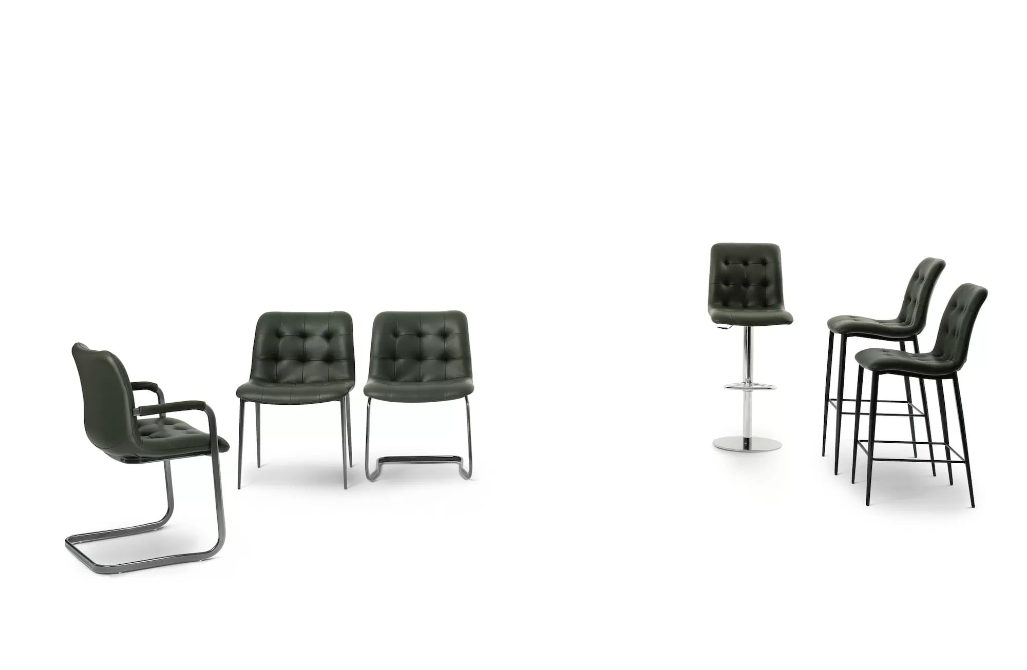 Bontempi Kuga Swivel Barstool With Metal Frame