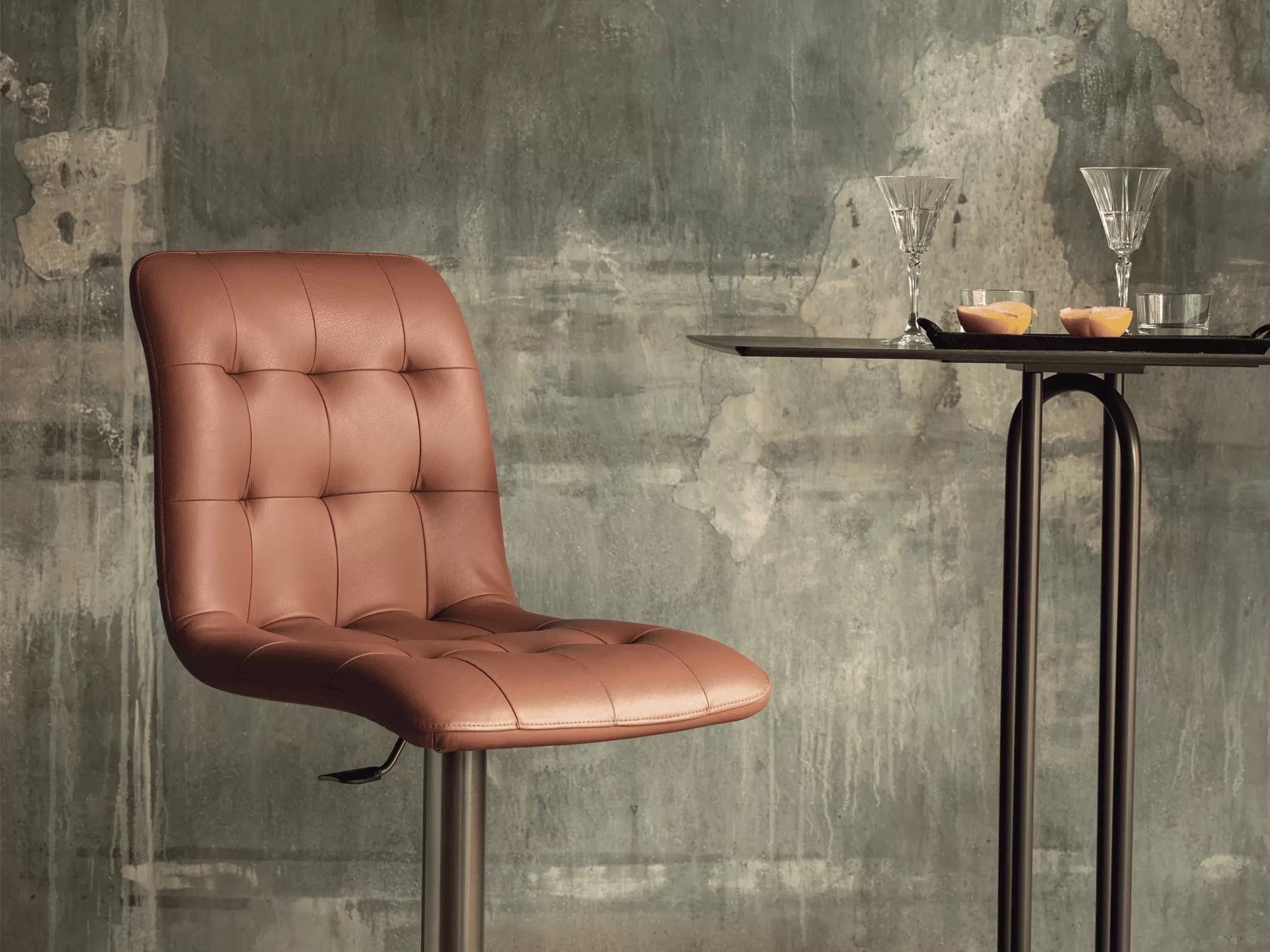 Bontempi Kuga Swivel Barstool With Metal Frame