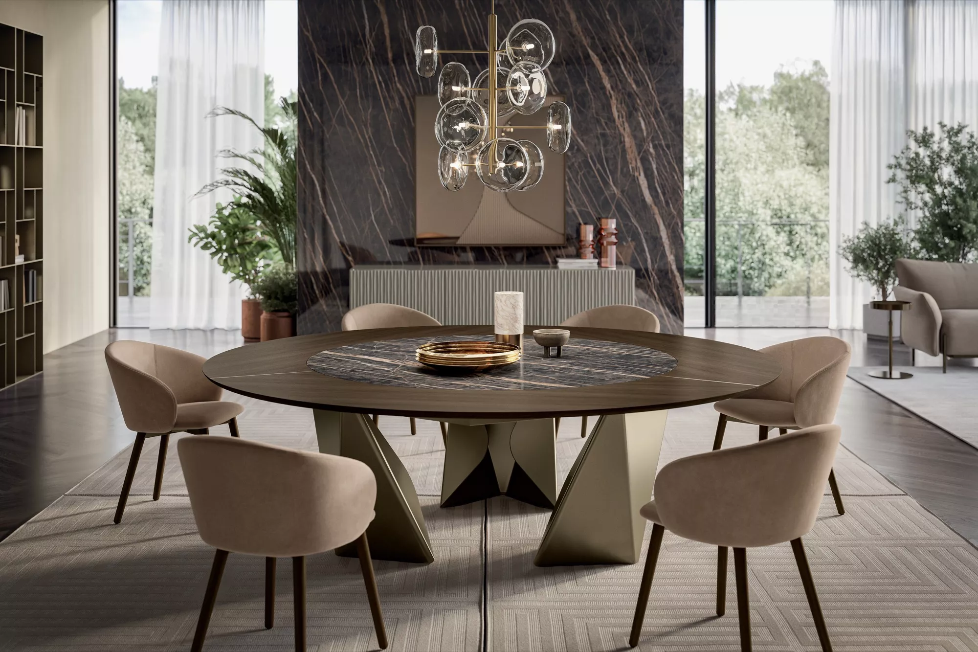 Bontempi casa Kaleido Rectangular Fix Dining Table | 54.30,54.74,54.32,54.34,54.36