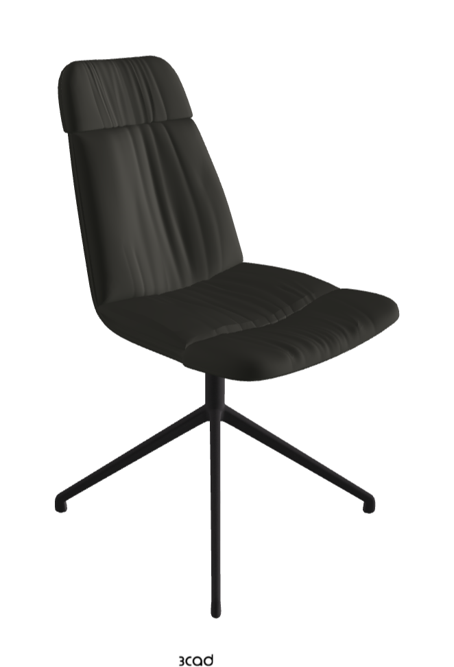 Kelly Swivel Dining Chair_Black Embossed_Synthetic Leather:_London