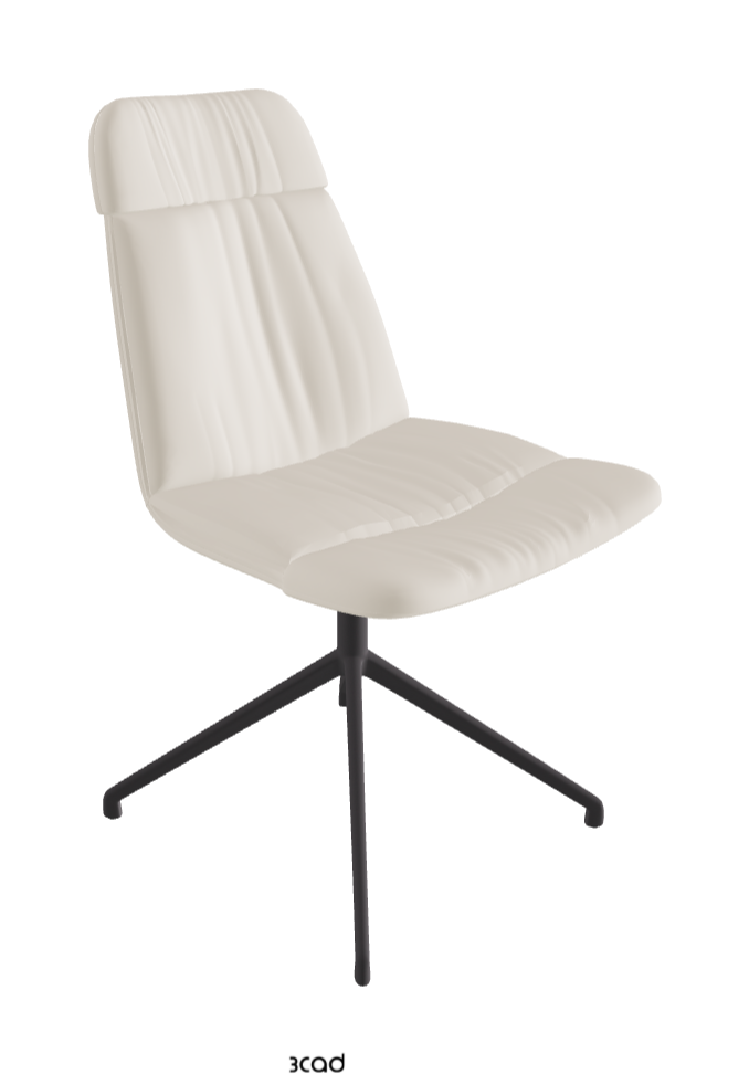Kelly XL Swivel Dining Chair_Graphite Embossed_Glove Soft Leather:_Ecru