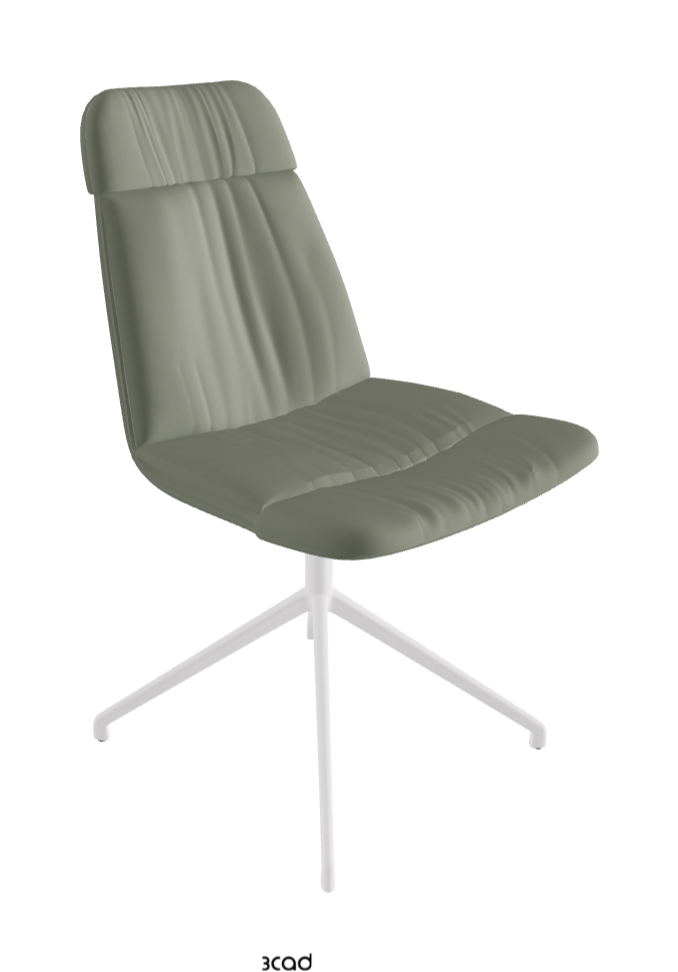 Kelly XL Swivel Dining Chair_Pearl Embossed_Soft Leather:_Cenere