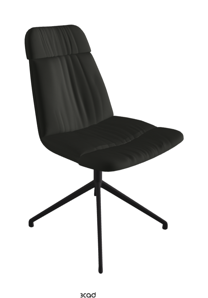 Kelly XL Swivel Dining Chair_Black Embossed_Soft Leather:_Smoke
