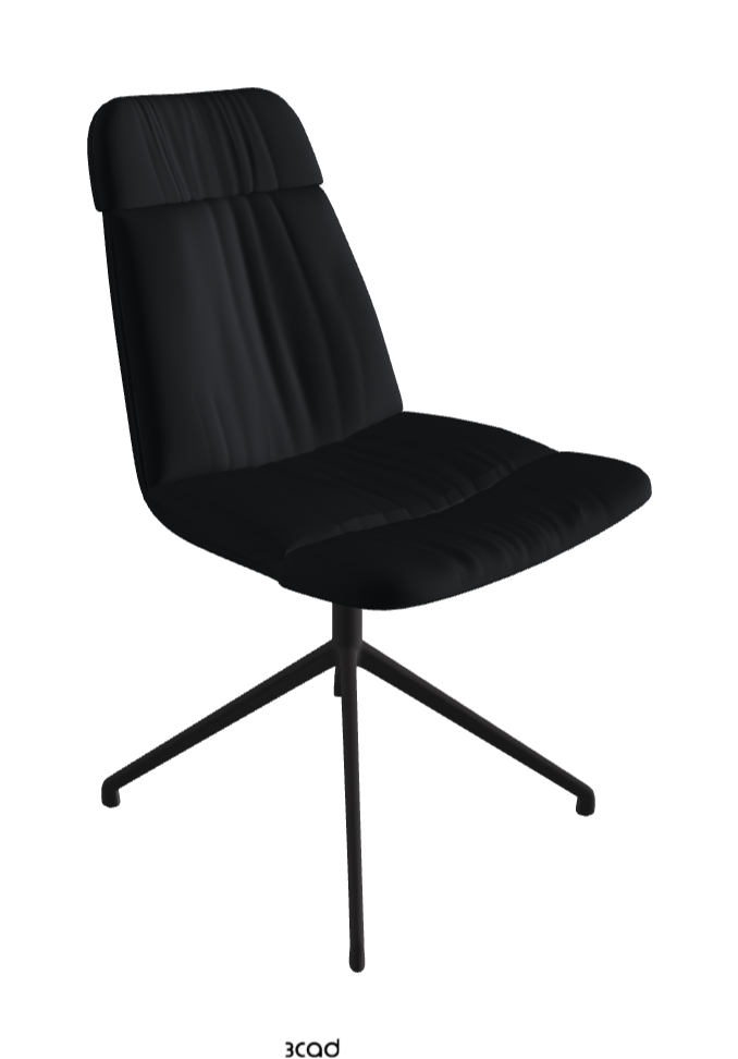 Kelly XL Swivel Dining Chair_Black Embossed_Soft Leather:_Atlantico
