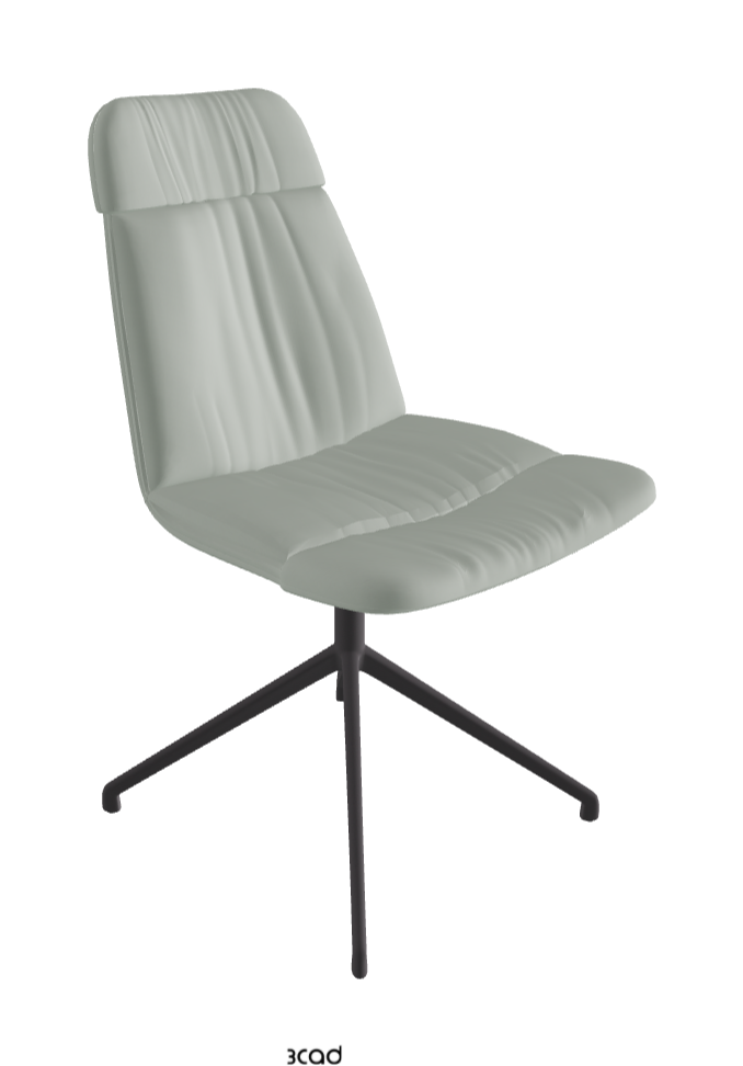 Kelly XL Swivel Dining Chair_Graphite Embossed_Soft Leather:_Ice