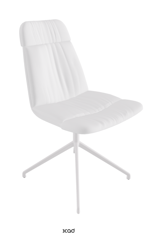 Kelly XL Swivel Dining Chair_Pearl Embossed_Soft Leather:_Bianco