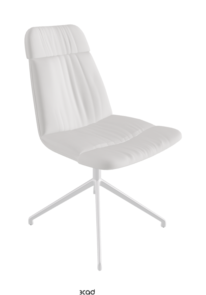 Kelly XL Swivel Dining Chair_Polished Aluminium_Soft Leather_Canova