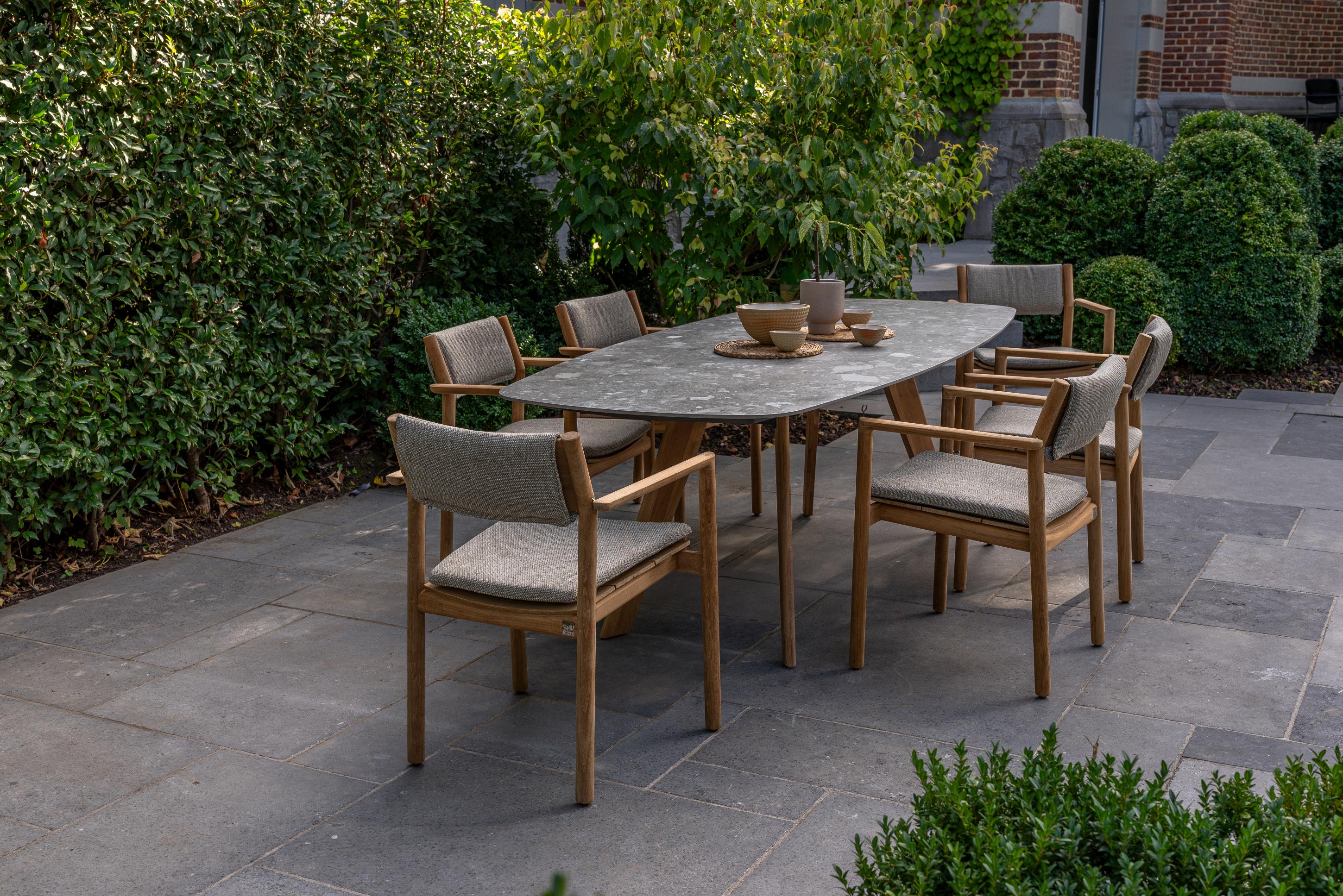 4 Season Outdoor Levi 4 Seat Rect Dining With 180 Liam Table