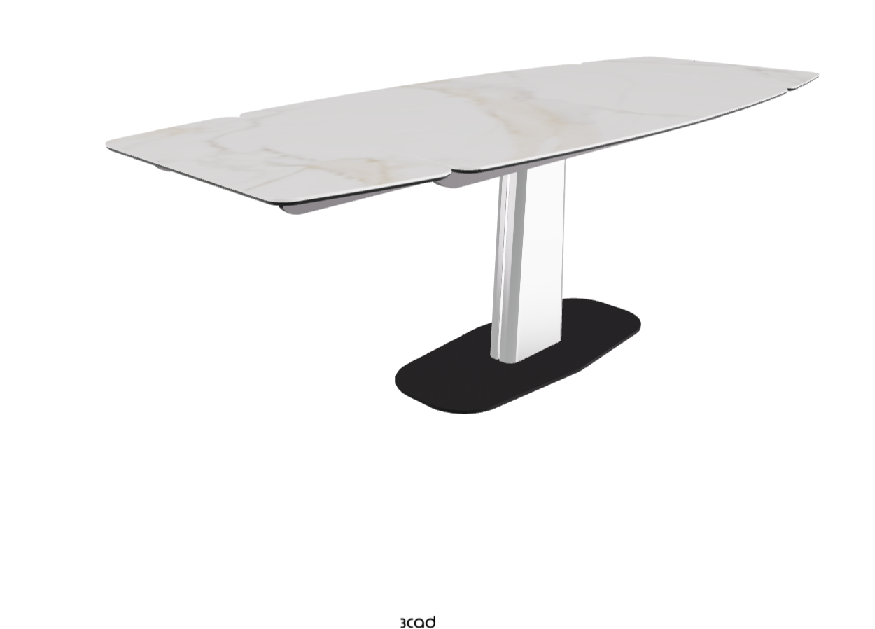 140-217×90×75h_Glossy Golden Calacatta_Black Chrome_Extended