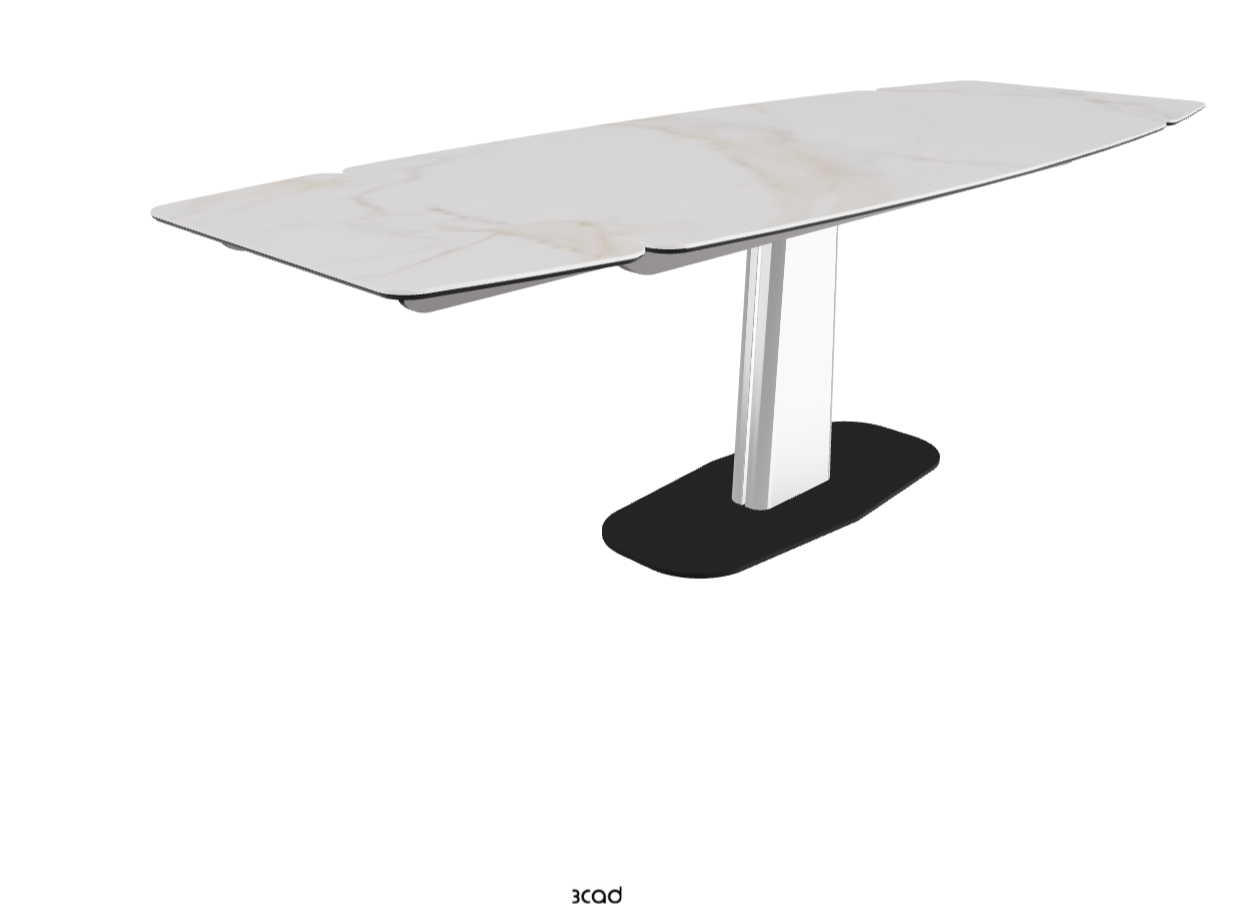 160-237×92×75h_Glossy Golden Calacatta_Black Chrome_Extended