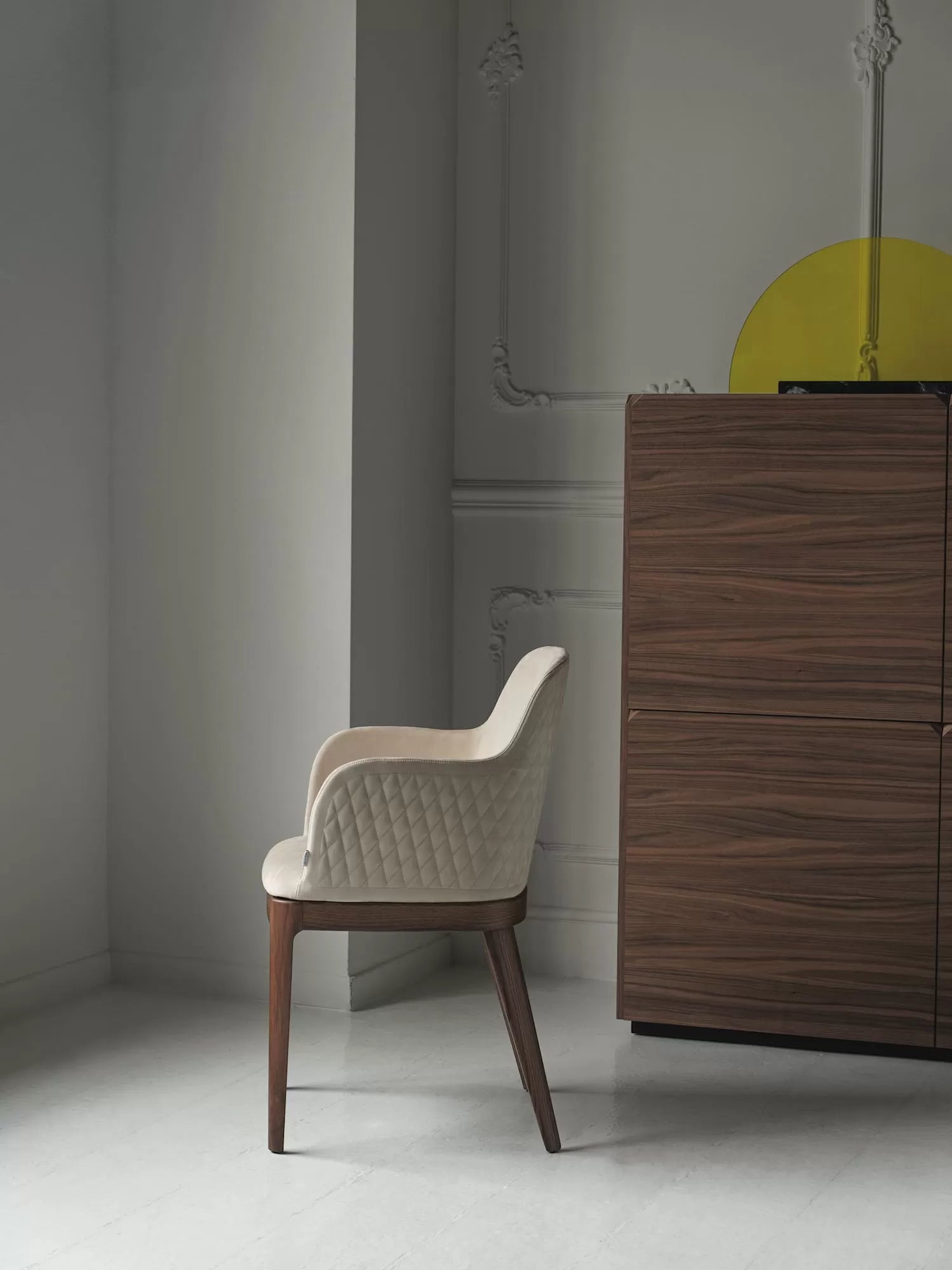 Bontempi Casa Margot Solid Wooden Dining Chair With Arms