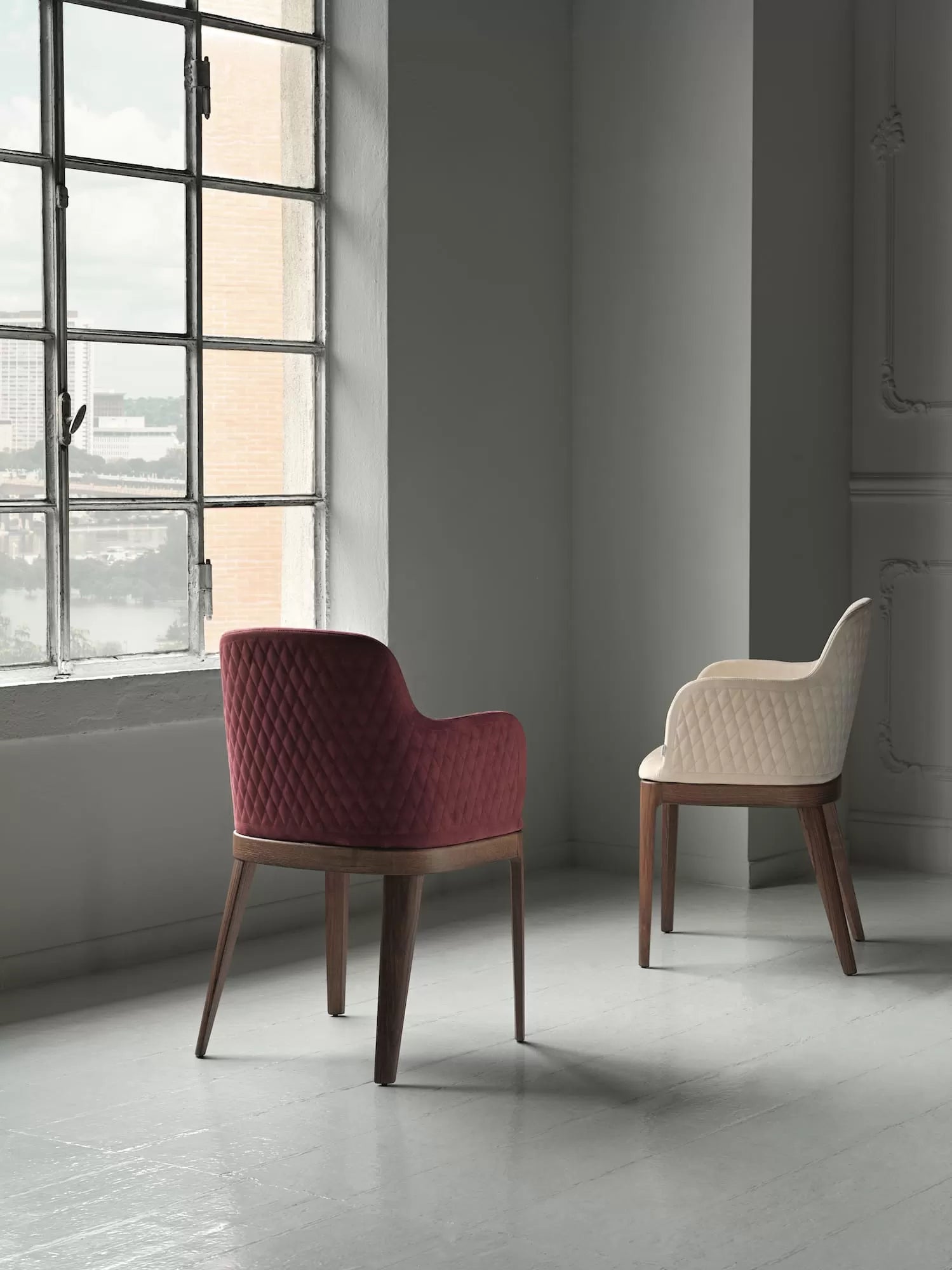 Bontempi Casa Margot Solid Wooden Dining Chair With Arms
