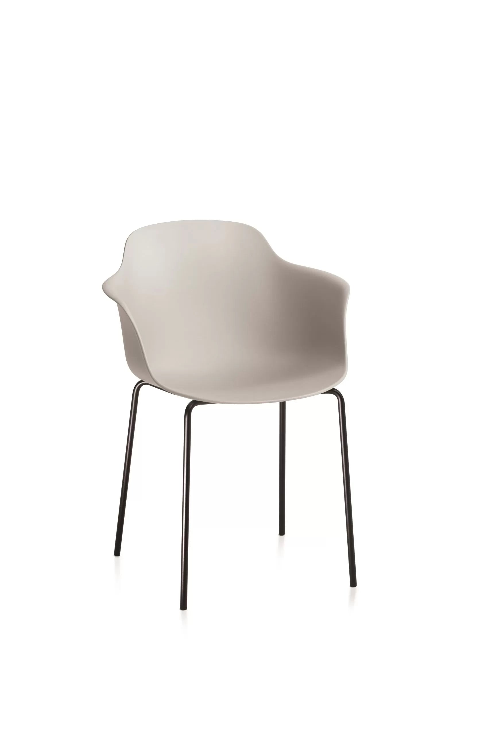 Bontempi Casa Mood Dining Chair With Metal Frame , Arms & Rounded Legs