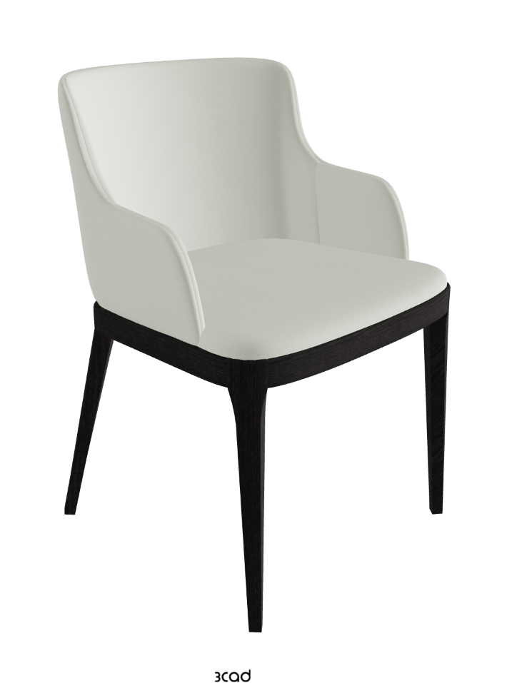 Magda Dining Armchair_Open Pore Matt Black Ashwood_Soft Leather_Artico