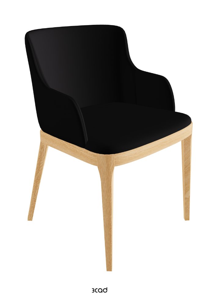 Magda Dining Armchair_Natural Ashwood_Synthetic Leather_Nero