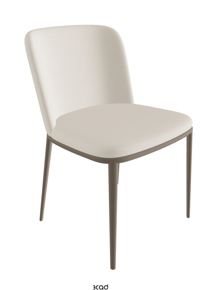 Magda ML Dining Chair_Titanium Embossed_Glove Soft Leather_Ecru