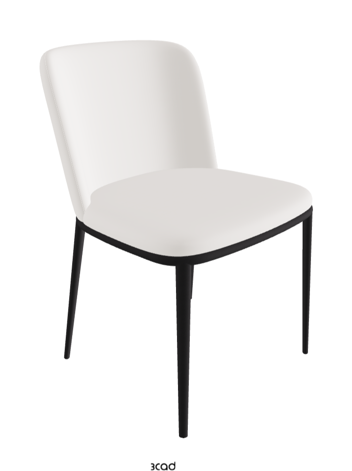 Magda ML Dining Chair_Black Embossed_Soft Leather_Oyster