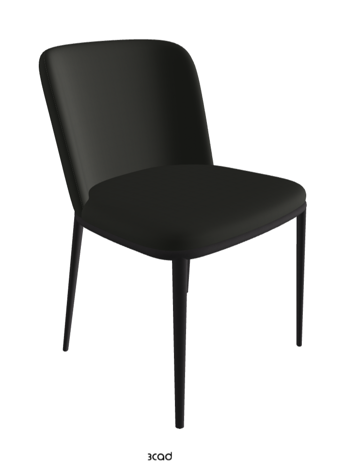 Magda ML Dining Chair_Black Embossed_Soft Leather_Smoke