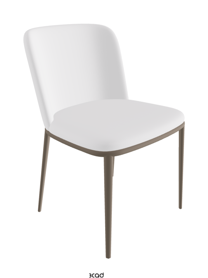 Magda ML Dining Chair_Titanium Embossed_Soft Leather_Bianco