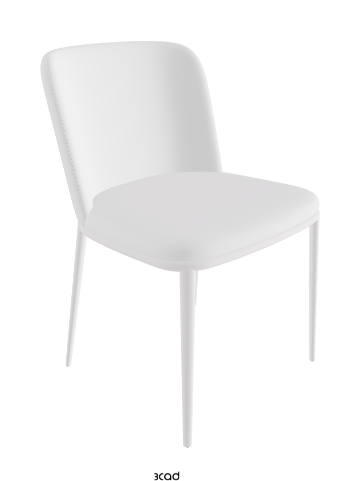 Magda ML Dining Chair_Pearl Embossed_Soft Leather_Bianco