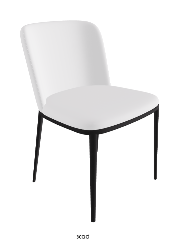 Magda ML Dining Chair_Black Embossed_Soft Leather_Bianco