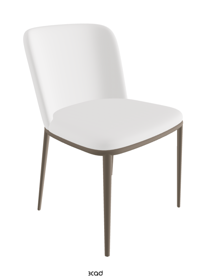 Magda ML Dining Chair_Titanium Embossed_Synthetic Leather_Bianco