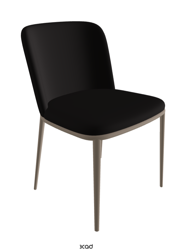 Magda ML Dining Chair_Titanium Embossed_Synthetic Leather_Moka