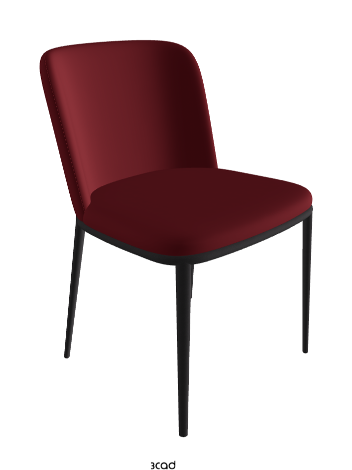 Magda ML Dining Chair_Black Embossed_Synthetic Leather_Rosso Corsa