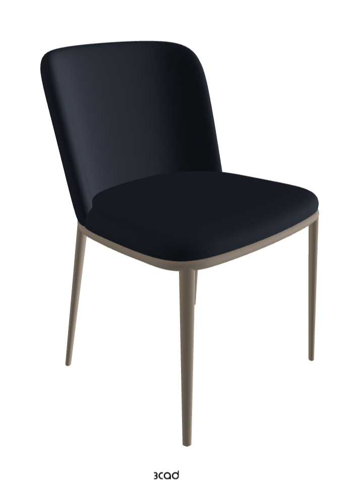 Magda ML Dining Chair_Titanium Embossed_Synthetic Leather_Navy