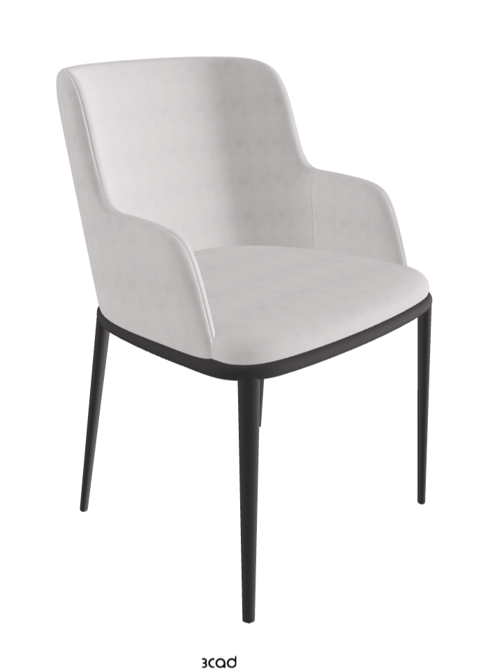 Magda ML Dining Armchair_Graphite Embossed_Micro Nubuk_White