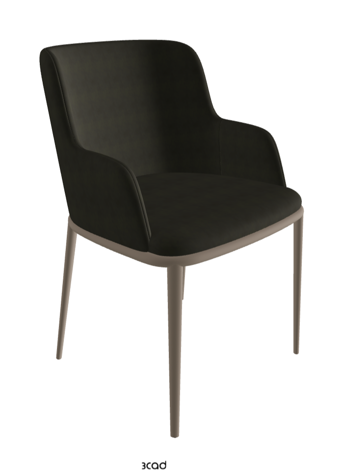 Magda ML Dining Armchair_Titanium Embossed_Micro Nubuk_Musk