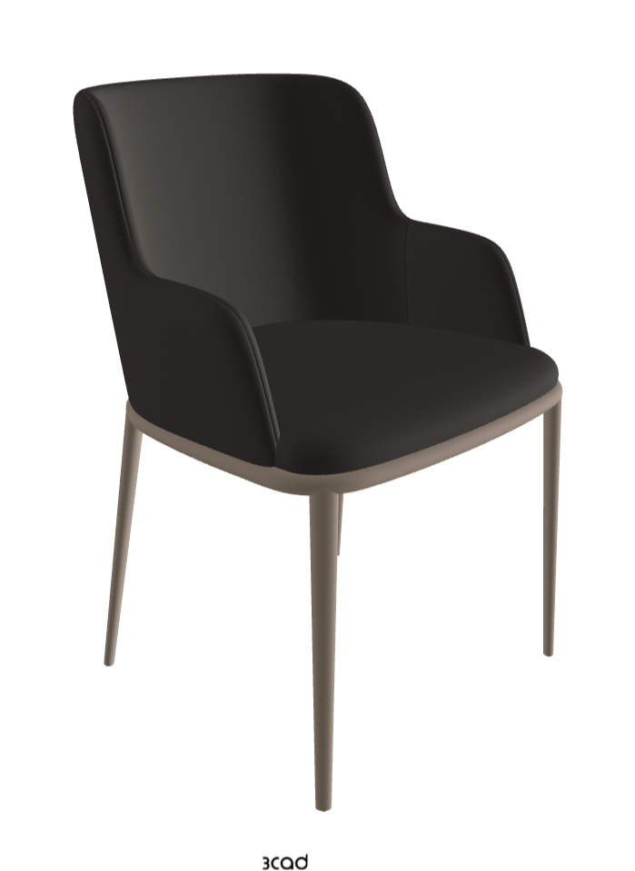 Magda ML Dining Armchair_Titanium Embossed_Glove Soft Leather_Carbon