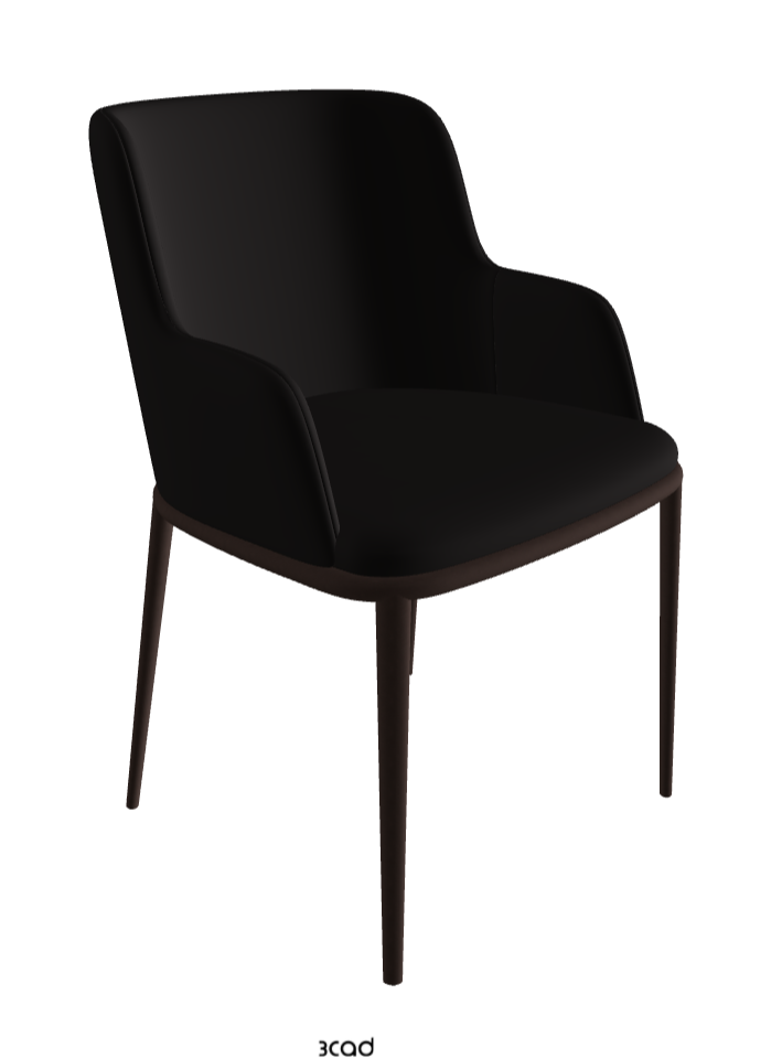 Magda ML Dining Armchair_Bronze Embossed_Synthetic Leather_Moka