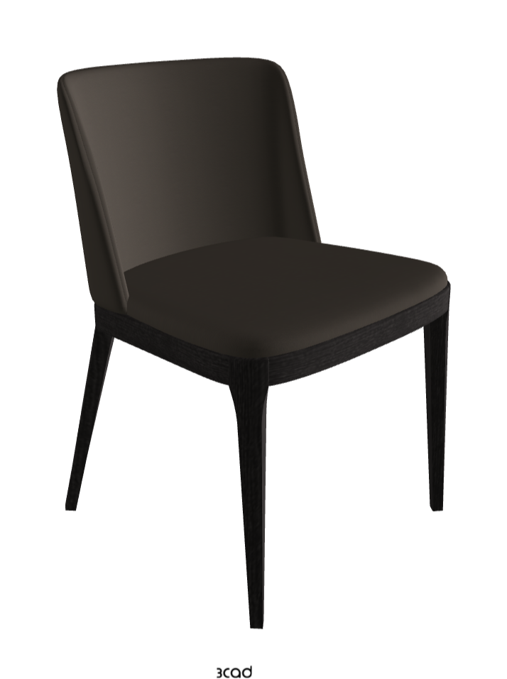 Magda Dining Chair_Open Pore Matt Black Ashwood_Synthetic Leather_Fossil