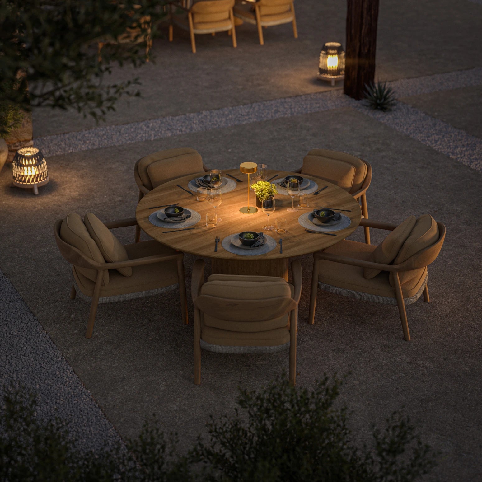 Manutti Ogado Low Dining Table Round Ø160 cm